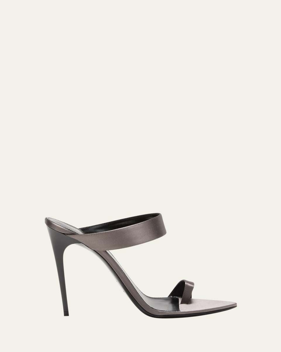 Martha Silk Toe-Loop Mule Sandals